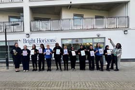 Bright Horizons Colleagues at East India Dock Celebrating Ofsted Outstanding Recognition