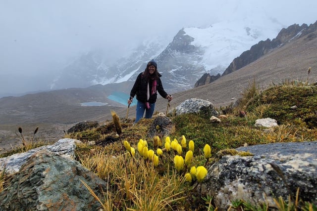 Paula climbing in the Andes