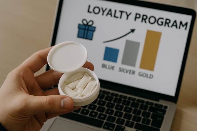 Enhancing customer loyalty through Nic Pouches rewards programs.