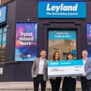 From left, Peter Howard (AkzoNobel), Rebecca Orton (AkzoNobel), Zoe Blake (St Mungo's) and Martin Hastings (CEO Leyland)