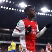 Alan Shearer was full of praise for Arsenal striker Eddie Nketiah (Photo by Ryan Pierse/Getty Images)