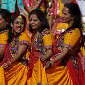 Dancers perform during the Diwali on the Square celebration, in Trafalgar Square, London.