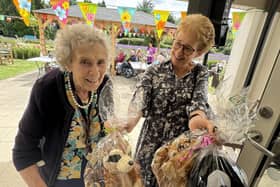 Resident Ann Morrison (left) and her daughter Jane (right) enjoy Lodge Fest.
