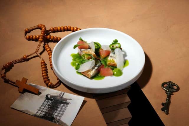 Course 3 Christ The Redeemer Scorched Mackerel, Leche De Tigre, Grapefruit & Turnips