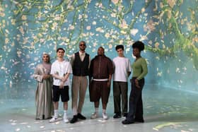 Left- right Safa, Raffaele, Tafari, Joshua, Zubin and Olivia from the Mayor of London’s Violence Reduction Unit (VRU) Young People’s Action Group stand in FRAMELESS, the UK's largest immersive art experience.  The young people are part of a new campaign, Art of Expression, led by FRAMELESS, a pioneering initiative to make art more accessible and relevant to young people. They worked with spoken word artist, poet and rapper, George the Poet to create a powerful spoken word response to the artworks, showcasing how visual and verbal storytelling can collide to powerful effect. Their work bridges the historical and the contemporary and reframing the artwork through the lens of modern London and the voices of its next generation.
