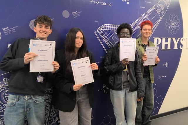DLD College students after participating in the British Physics Olympiad