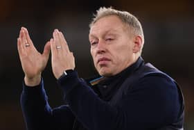 WOLVERHAMPTON, ENGLAND - DECEMBER 09: Steve Cooper, Manager of Nottingham Forest acknowledges the fans after the Premier League match between Wolverhampton Wanderers and Nottingham Forest at Molineux on December 09, 2023 in Wolverhampton, England. (Photo by Marc Atkins/Getty Images)