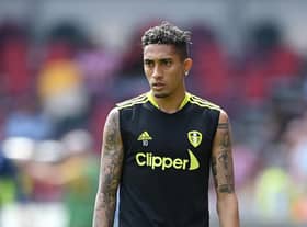 Raphinha is headed out of Elland Road. (Photo by Alex Davidson/Getty Images)