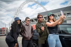 Supersonic arrival: SIXT’s Oasis-inspired fleet lined up at Wembley to launch a BMW rental giveaway, letting fans live out the lyric ‘Can I ride with you in your BMW?’