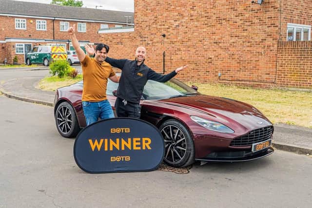 BOTB presenter Will Cozens with winner Sawan Jeevnani.